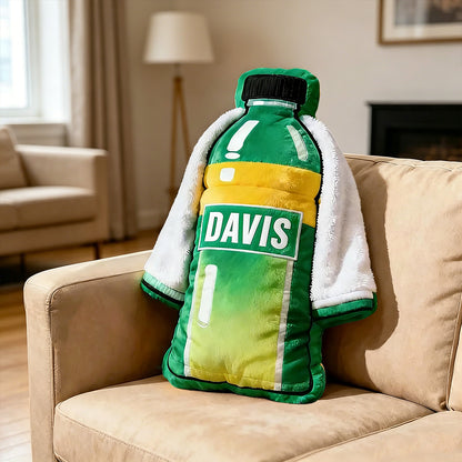 Personalized Sports Bottle Pillow with Custom Name – Team Colors for Players & Coaches