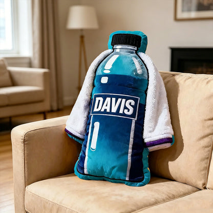 Personalized Sports Bottle Pillow with Custom Name – Team Colors for Players & Coaches