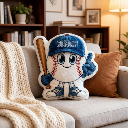 Custom Baseball Pillow with Personalized Name for Kids and Fans
