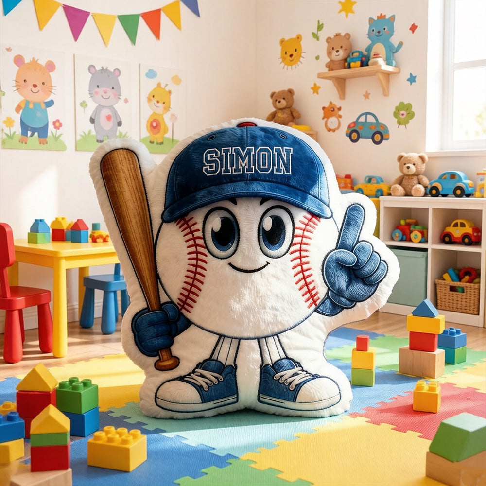 Custom Baseball Pillow with Personalized Name for Kids and Fans