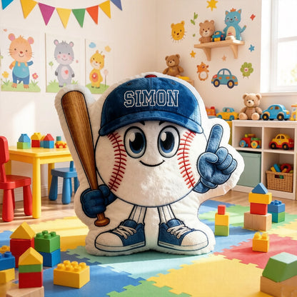 Custom Baseball Pillow with Personalized Name for Kids and Fans