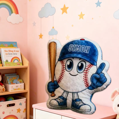 Custom Baseball Pillow with Personalized Name for Kids and Fans
