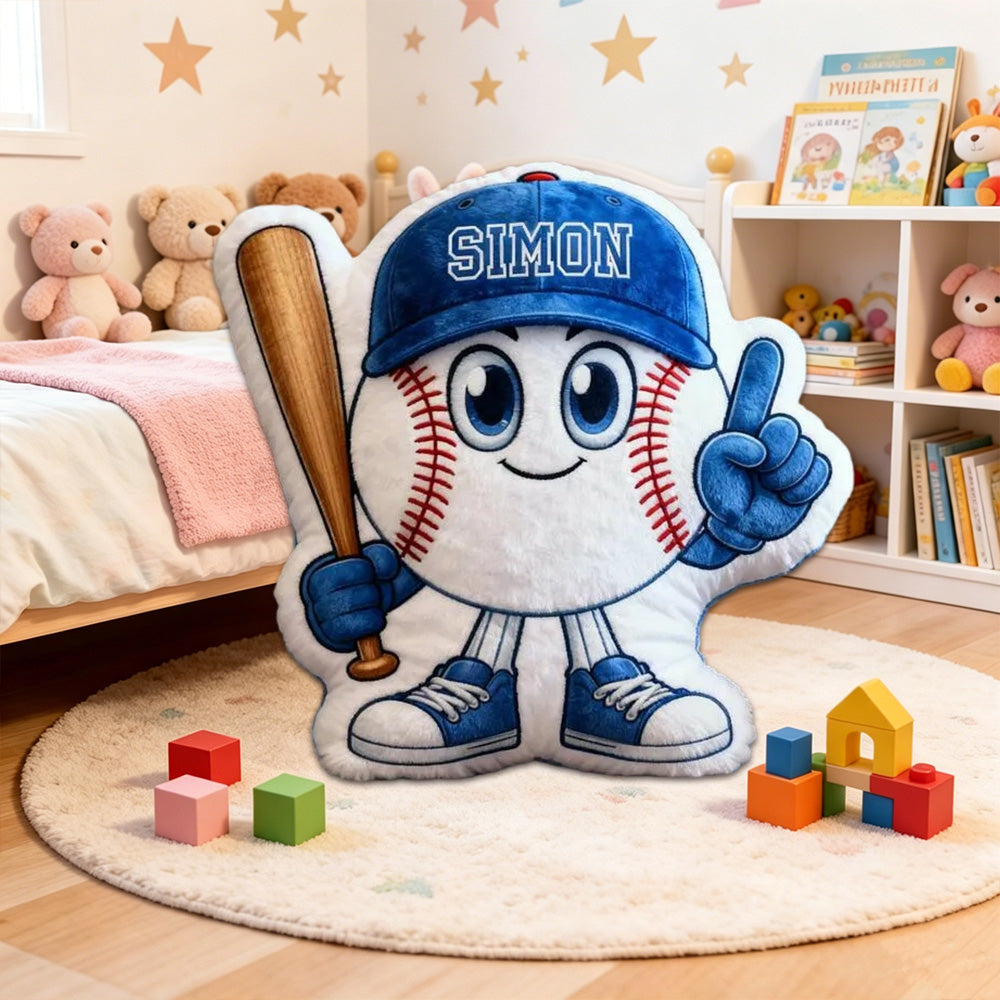 Custom Baseball Pillow with Personalized Name for Kids and Fans
