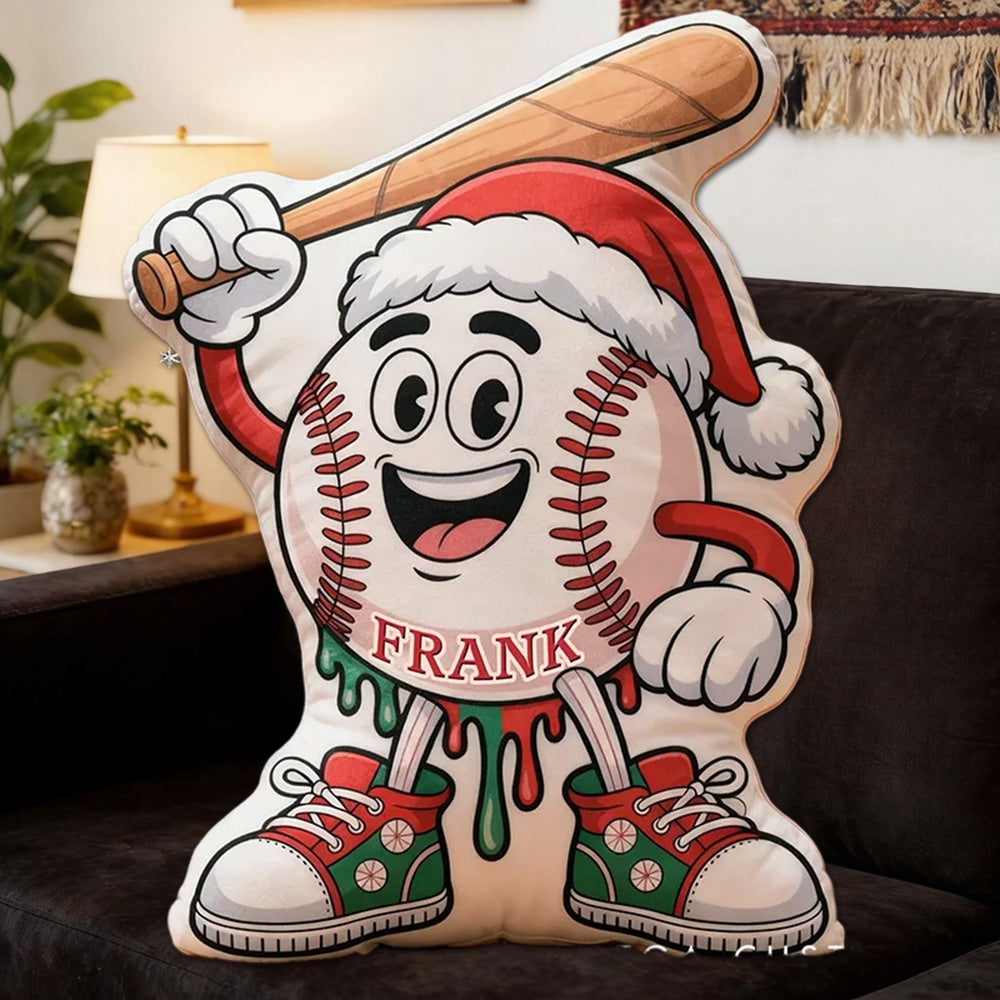 Christmas Baseball Pillow with Name – Perfect Holiday Keepsake