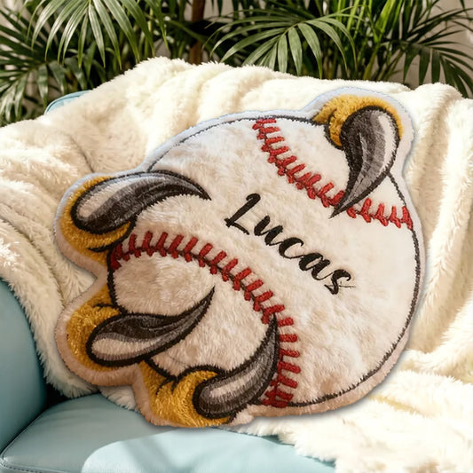 Fierce Claw Baseball Pillow – Personalized with Name, Perfect Gift for Kids & Sports Lovers