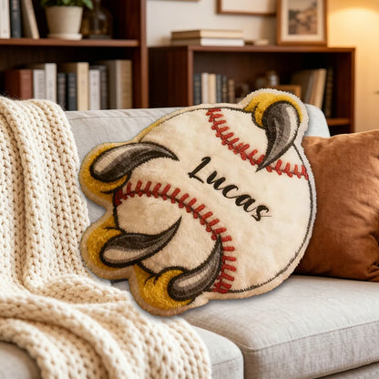 Fierce Claw Baseball Pillow – Personalized with Name, Perfect Gift for Kids & Sports Lovers