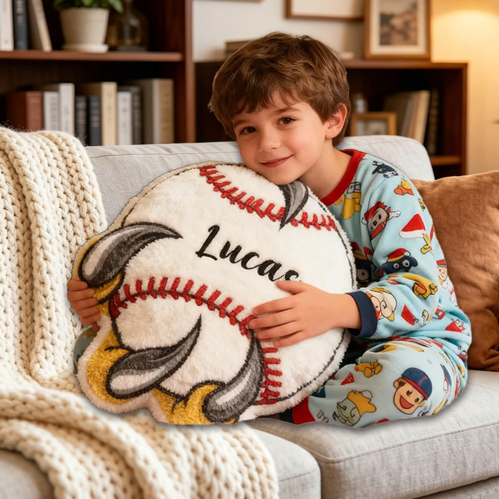 Fierce Claw Baseball Pillow – Personalized with Name, Perfect Gift for Kids & Sports Lovers