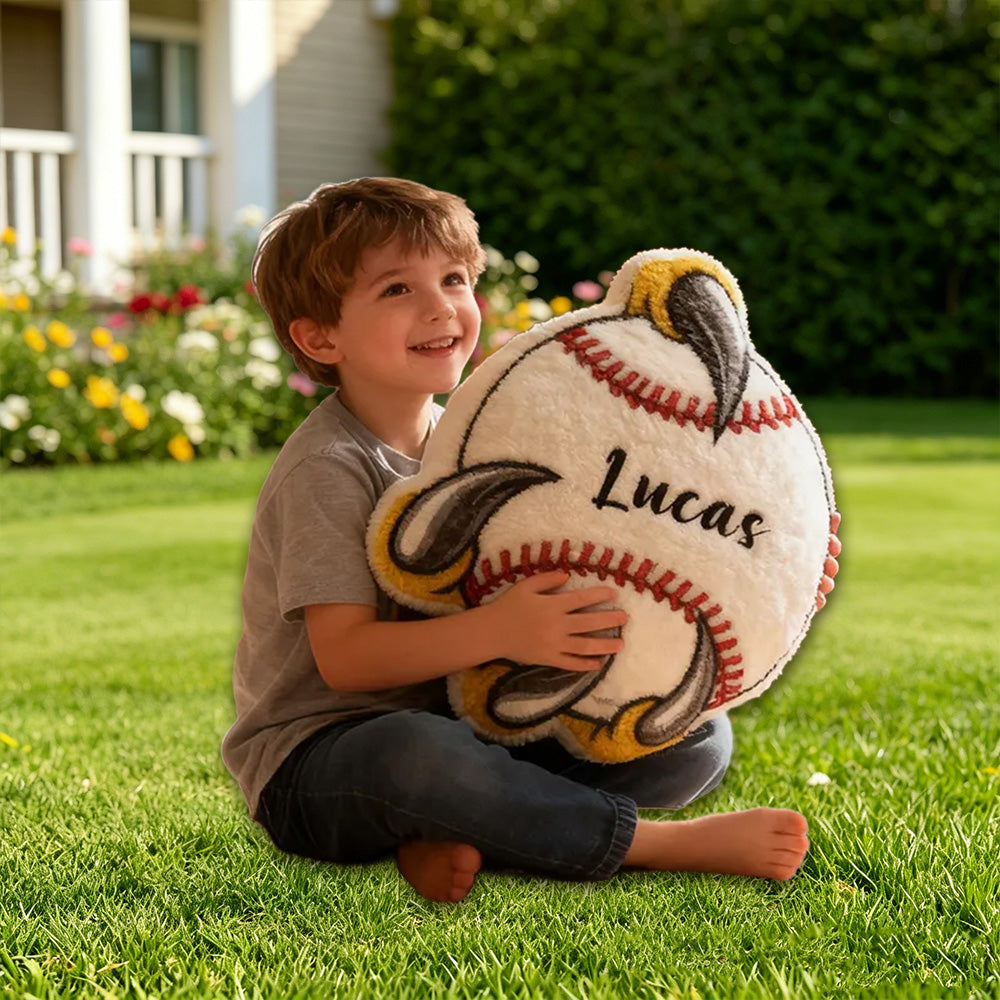 Fierce Claw Baseball Pillow – Personalized with Name, Perfect Gift for Kids & Sports Lovers