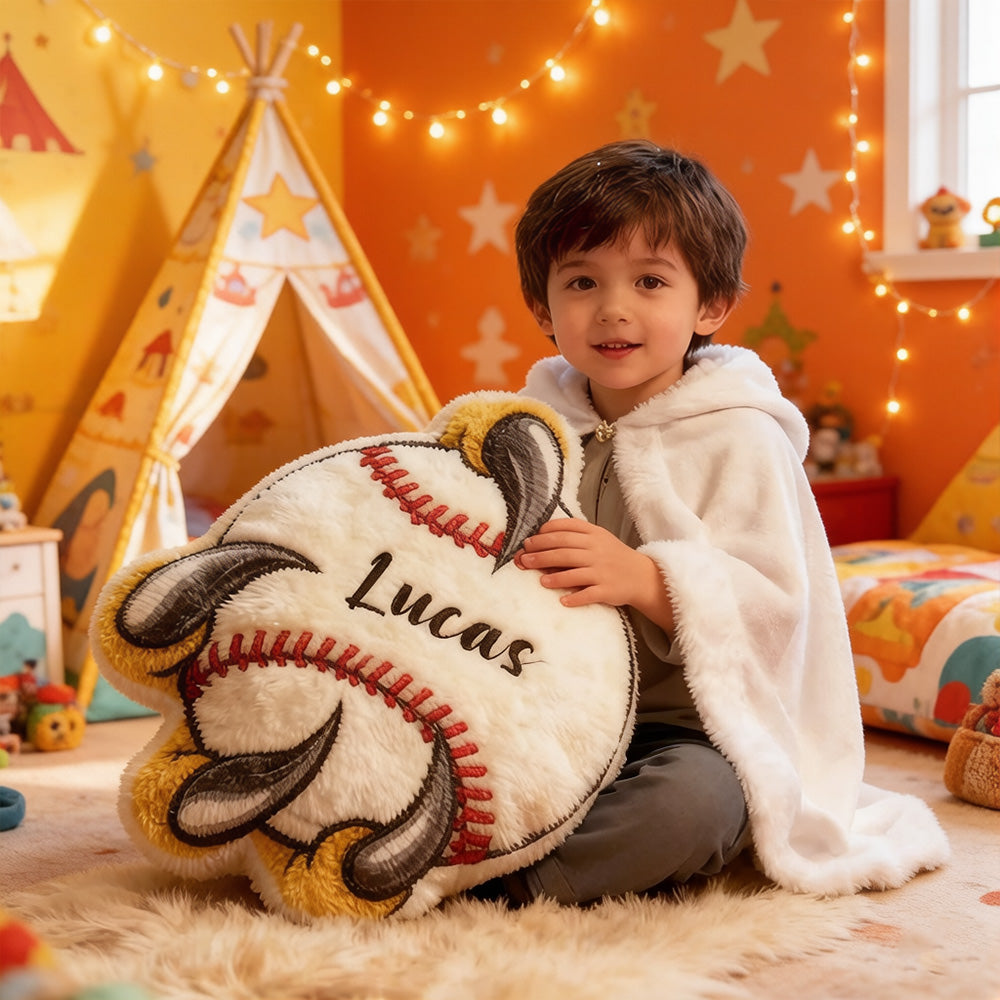 Fierce Claw Baseball Pillow – Personalized with Name, Perfect Gift for Kids & Sports Lovers