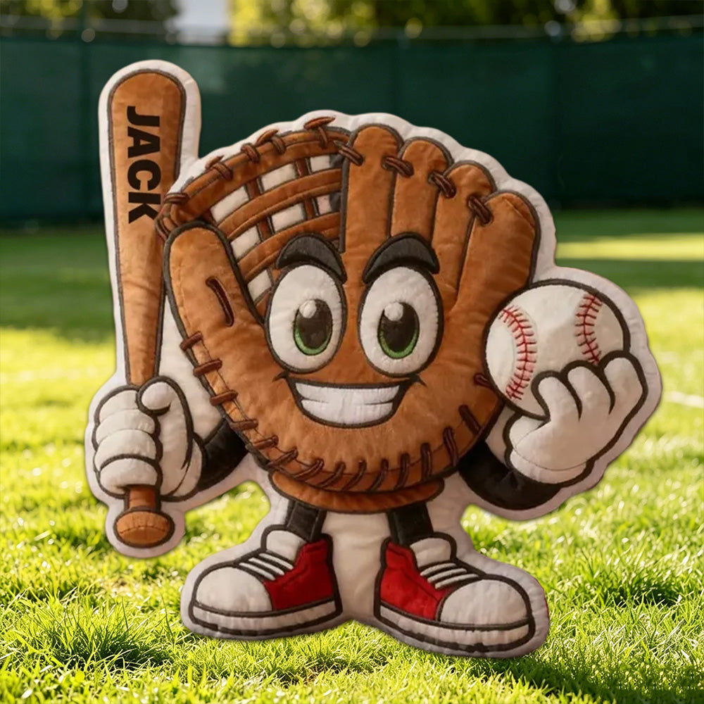 Custom Baseball Glove Pillow with Name – Perfect Gift for Kids and Athletes