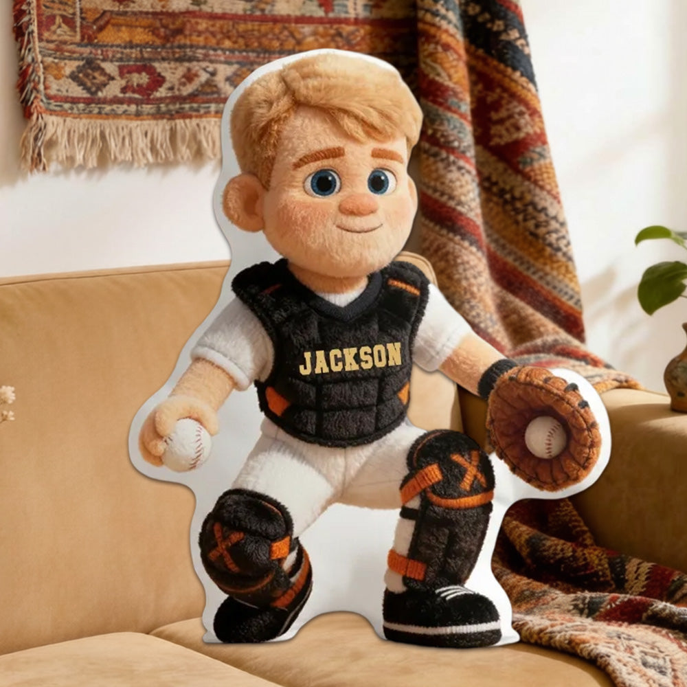 Custom Baseball Pillow with Name and Photo – Unique Birthday or Holiday Gift