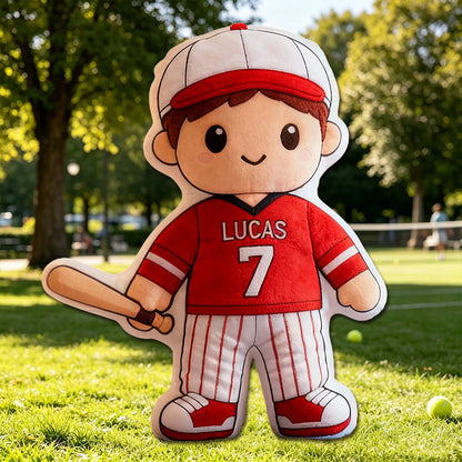 Personalized Baseball Player Pillow – Unique Gift for Kids, Players & Fans