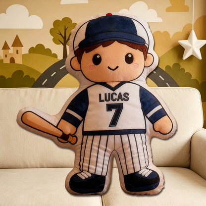 Personalized Baseball Player Pillow – Unique Gift for Kids, Players & Fans
