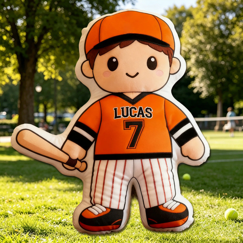 Personalized Baseball Player Pillow – Unique Gift for Kids, Players & Fans