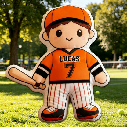 Personalized Baseball Player Pillow – Unique Gift for Kids, Players & Fans