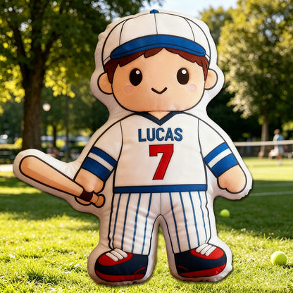 Personalized Baseball Player Pillow – Unique Gift for Kids, Players & Fans