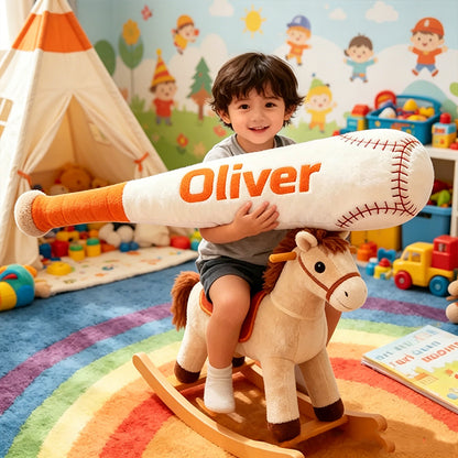 Personalized Baseball Bat Shaped Pillow with Custom Name for Kids