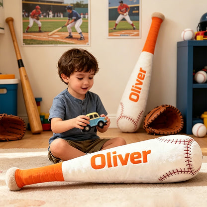 Personalized Baseball Bat Shaped Pillow with Custom Name for Kids