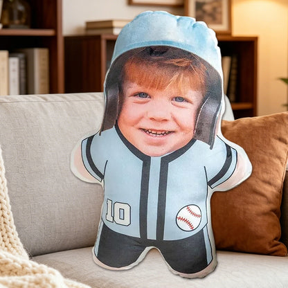 Personalized Baseball Photo Pillow with Custom Face – Funny Custom Shaped Pillow