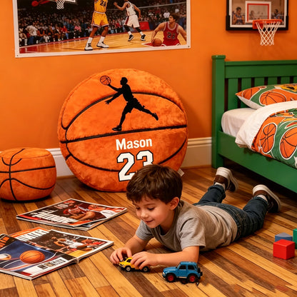 Personalized Basketball Pillow with Custom Name and Jersey Number for Kids & Fans