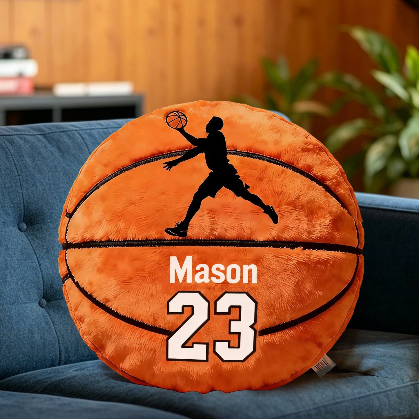 Personalized Basketball Pillow with Custom Name and Jersey Number for Kids & Fans