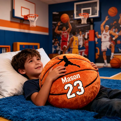 Personalized Basketball Pillow with Custom Name and Jersey Number for Kids & Fans