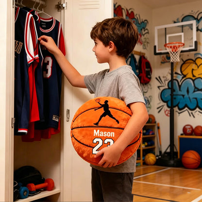 Personalized Basketball Pillow with Custom Name and Jersey Number for Kids & Fans
