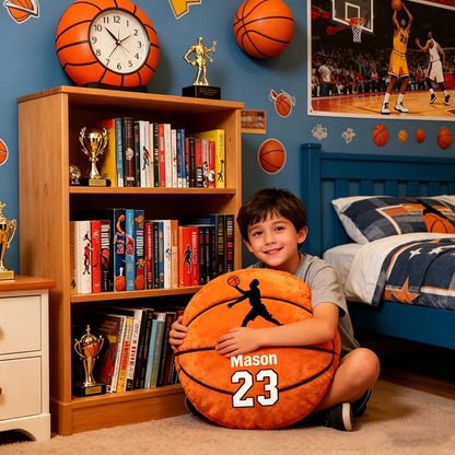 Personalized Basketball Pillow with Custom Name and Jersey Number for Kids & Fans
