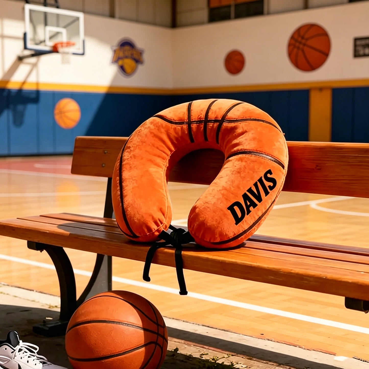 Custom Name Basketball Travel Pillow – U-Shaped Neck Support for Fans and Athletes