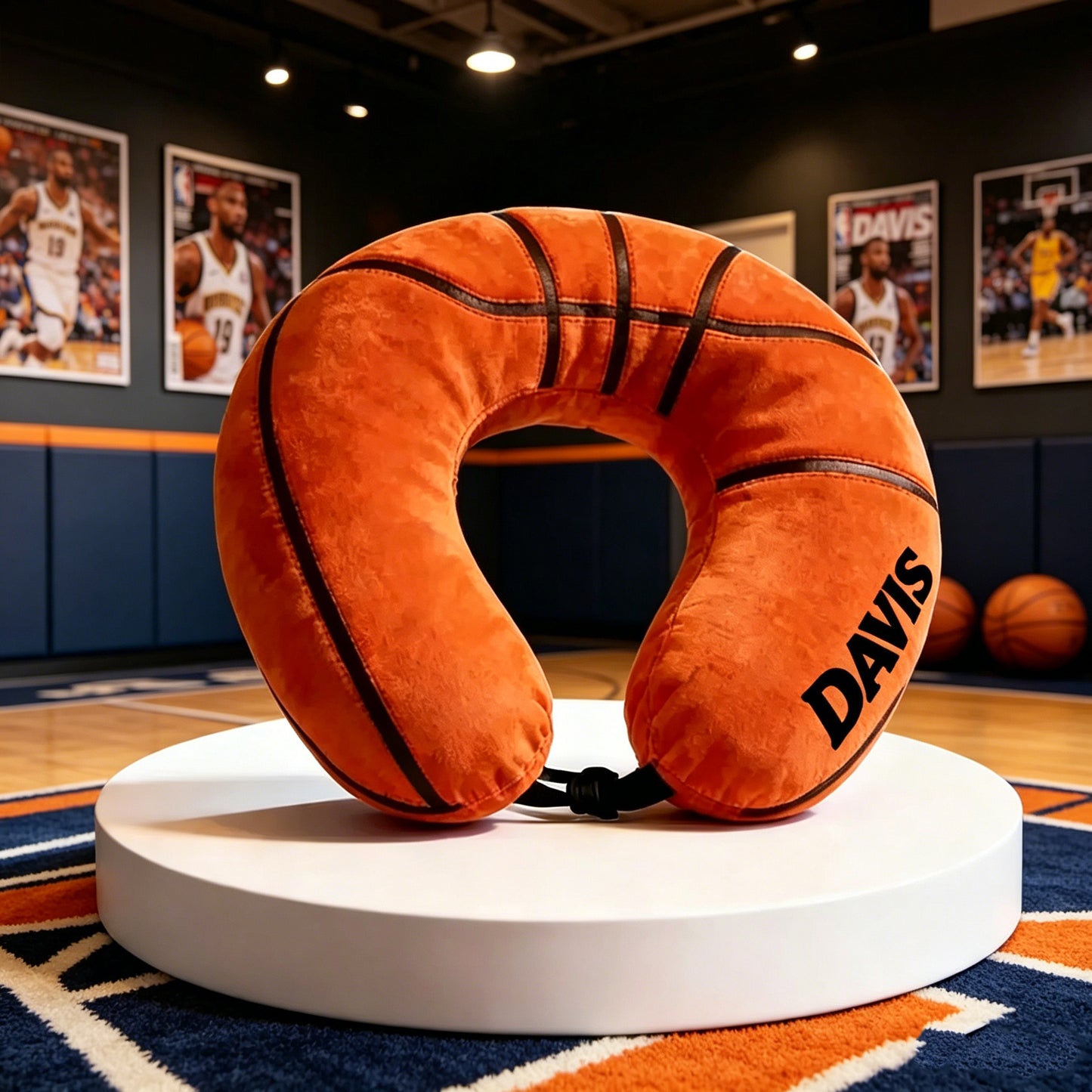 Custom Name Basketball Travel Pillow – U-Shaped Neck Support for Fans and Athletes