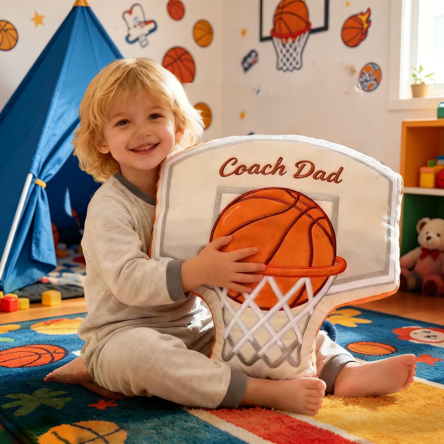 Personalized 3D Printed Basketball Hoop Pillow with Custom Text