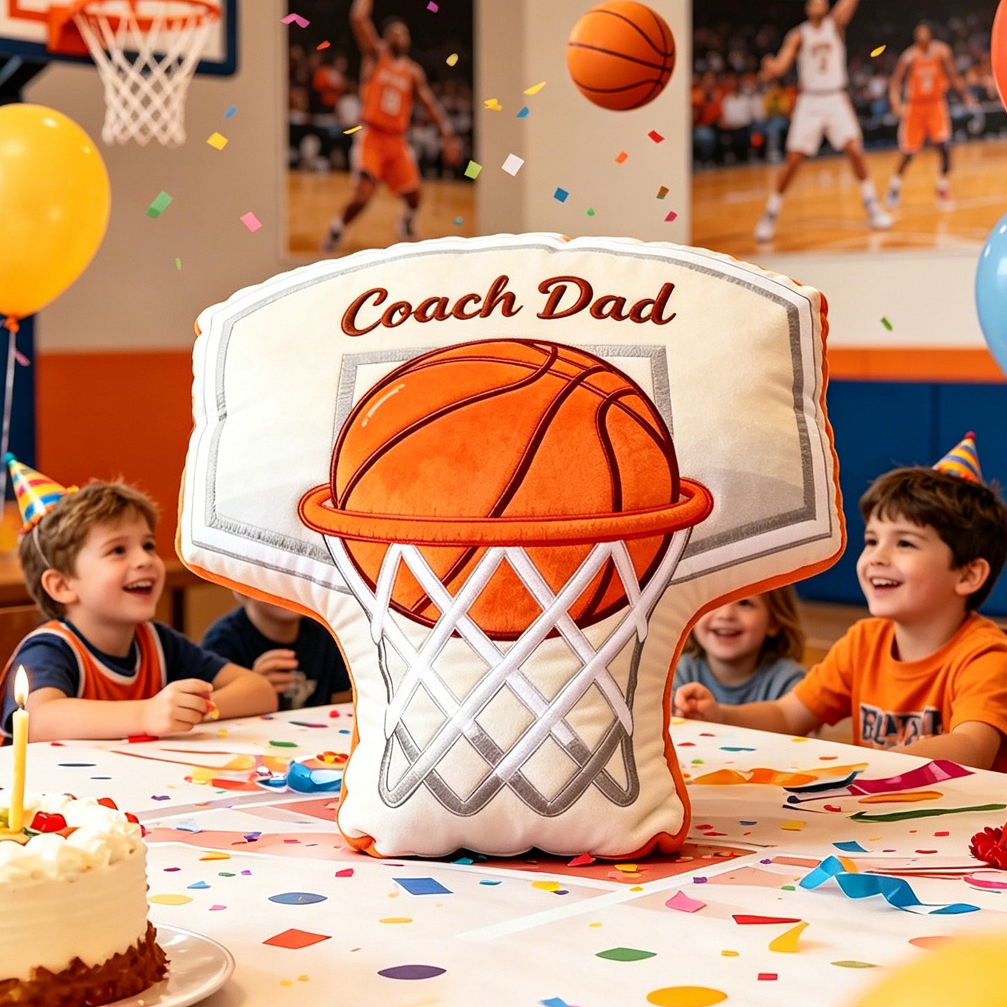 Personalized 3D Printed Basketball Hoop Pillow with Custom Text