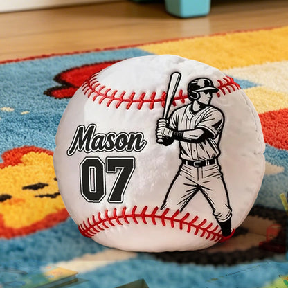 Custom Name Baseball Pillow with Player Design – Fun Gift for Young Athletes