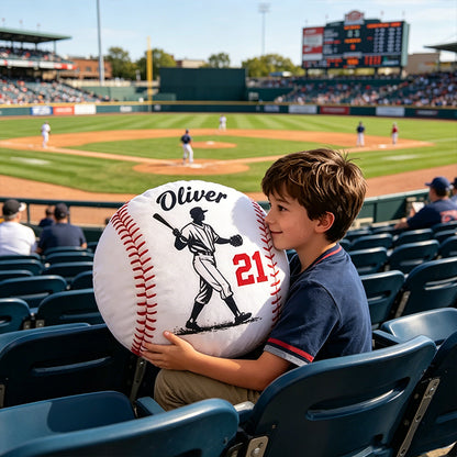 Custom Name Baseball Pillow with Player Design – Fun Gift for Young Athletes