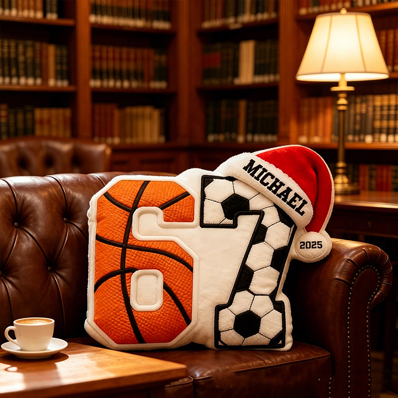 Custom Funny Sports Pillow – Personalized Gift for Basketball and Soccer Lovers