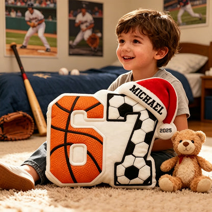 Custom Funny Sports Pillow – Personalized Gift for Basketball and Soccer Lovers