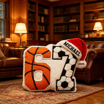 Custom Funny Sports Pillow – Personalized Gift for Basketball and Soccer Lovers