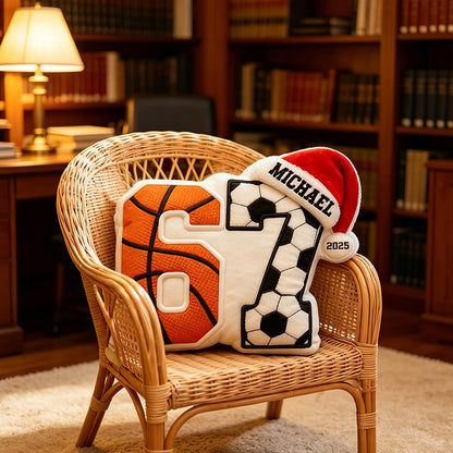 Custom Funny Sports Pillow – Personalized Gift for Basketball and Soccer Lovers