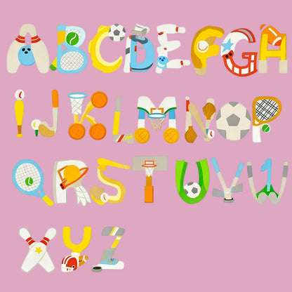 Custom Name Sports-Themed Letter Pillow – Basketball Hoop Design for Kids