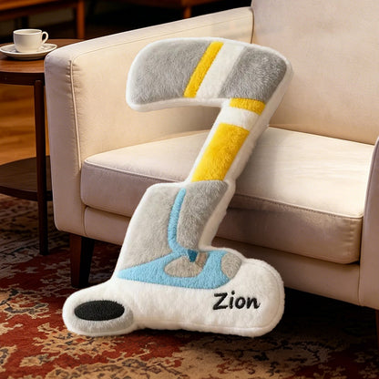 Custom Name Sports-Themed Letter Pillow – Basketball Hoop Design for Kids