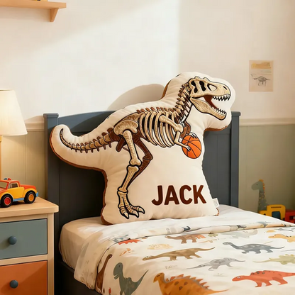 Custom Dinosaur Basketball Pillow – Personalized Name Gift for Young Athletes