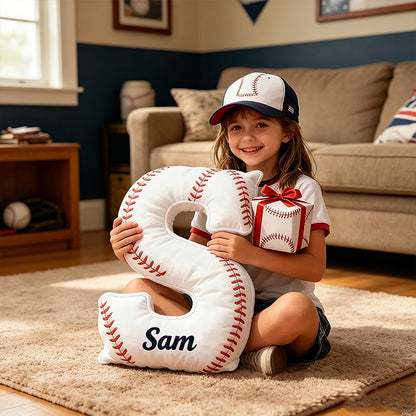Personalized Baseball Letter Pillow, Custom Name for Kids and Sports Fans