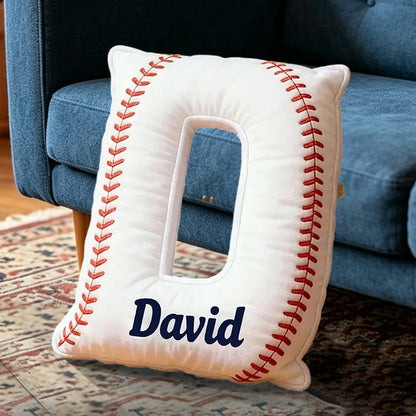 Personalized Baseball Letter Pillow, Custom Name for Kids and Sports Fans