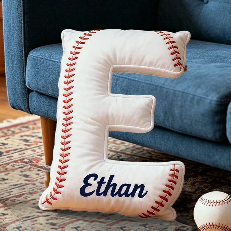 Personalized Baseball Letter Pillow, Custom Name for Kids and Sports Fans