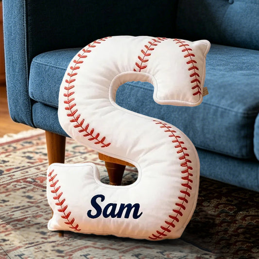 Personalized Baseball Letter Pillow, Custom Name for Kids and Sports Fans