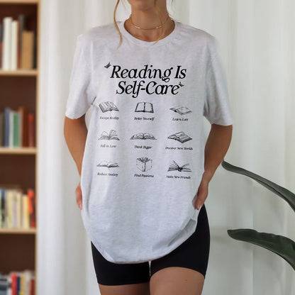 Reading Is Self-Care Retro Shirt Sweatshirt Oversized  Bookworm Romance Reader Gift For Book Lover