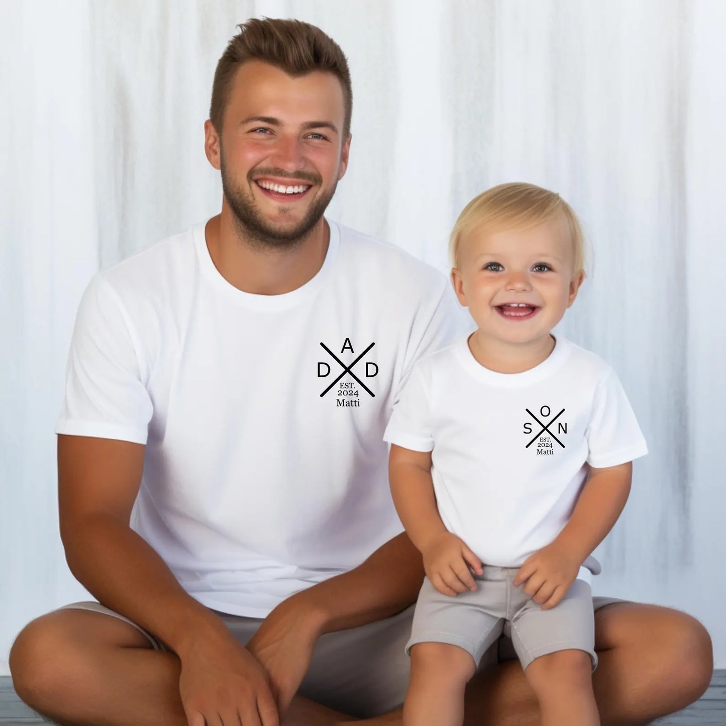 Personalized Dad and Son Father’s Day Matching Shirts Father Son Matching Tees Gift for Dad