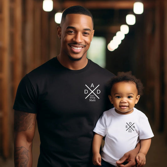 Personalized Dad and Son Father’s Day Matching Shirts Father Son Matching Tees Gift for Dad