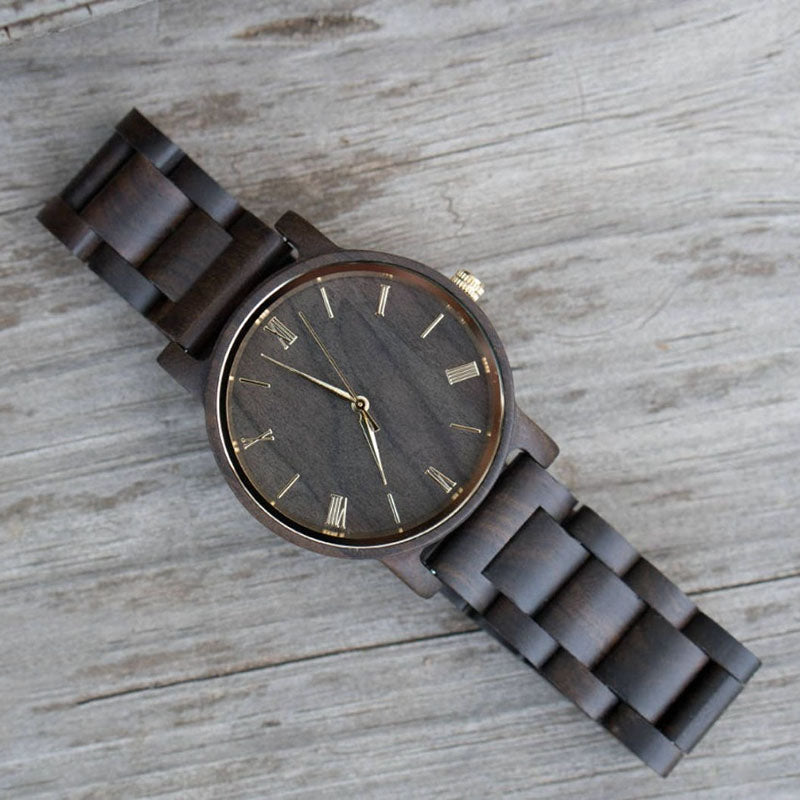 Personalized Adventure Awaits Engraved Wooden Watch for Men Anniversary Gifts for Husband