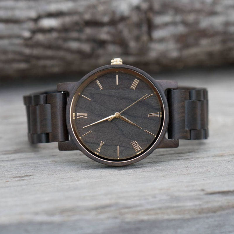 Personalized Adventure Awaits Engraved Wooden Watch for Men Anniversary Gifts for Husband